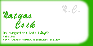 matyas csik business card